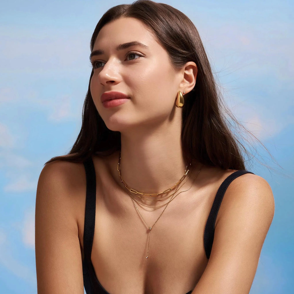 14K Gold Filled Necklaces for Women Gold Choker Layered Necklace Dainty Necklace Paperclip Necklace Gold Necklace Gift for Mom Gift for Her