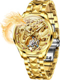 Men Skeleton Watch Automatic Mechanical Luxury Dress Waterproof Tourbillion Sapphire Crystal Wrist Watches for Men