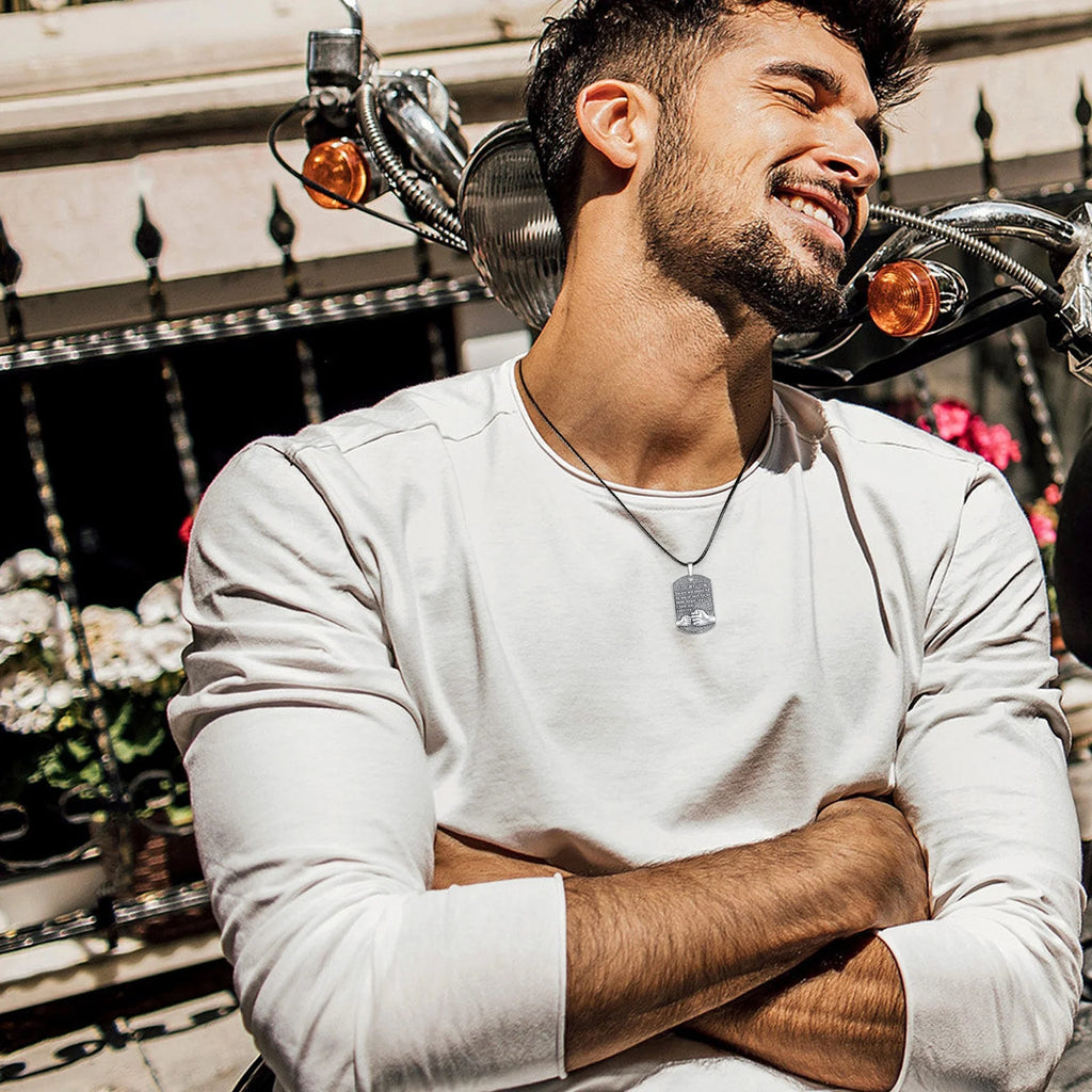 Mens Pendant Necklace 925 Sterling Silver Father'S Love to Son Pendant Necklaces Birthday Xmas Gift Jewelry for Man Dad