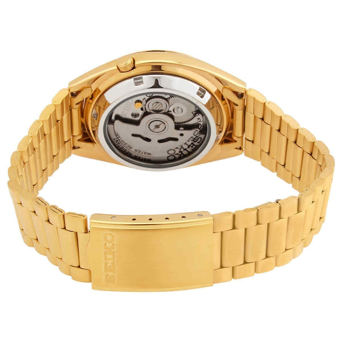 Seiko 5 Automatic Gold Dial Band SNXS80K1 Stainless Steel Men'S Watch Case 37 Mm